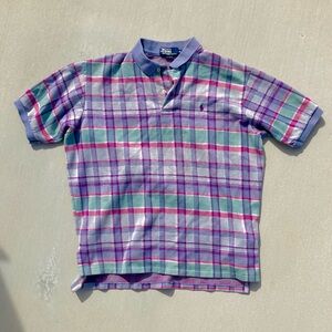 Pastel Vintage Polo Ralph Lauren Plaid button up Shirt